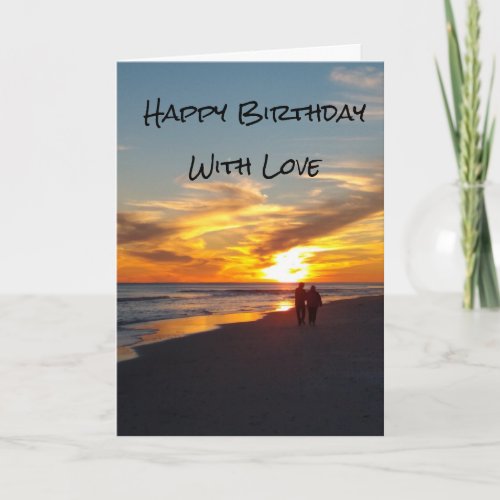 Beach Walk I Love You Birthday Card