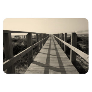 Beach Walk in Sepia Magnet