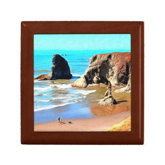 Beach Walk with Dog at Face Rock Park in Bandon Gift Box