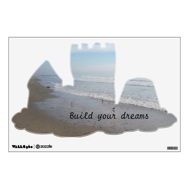 Beach Wall Decal: Build Your Dreams Sandcastle Sticker (Front)