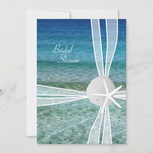 Beach Water Starfish Bridal Shower Invitation (Front)