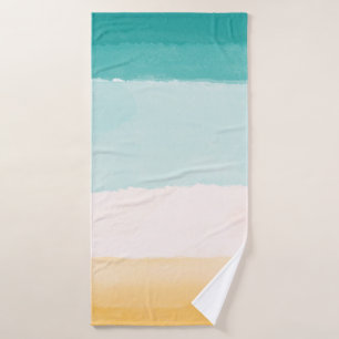 Beach Watercolor Bath Towel