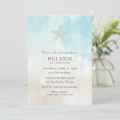 Beach Watercolor Bridal Shower Invitation (Standing Front)