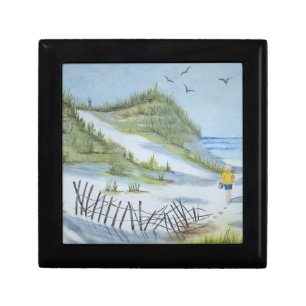 Beach watercolor keepsake box