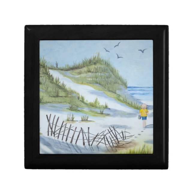 Beach watercolor keepsake box (Front)