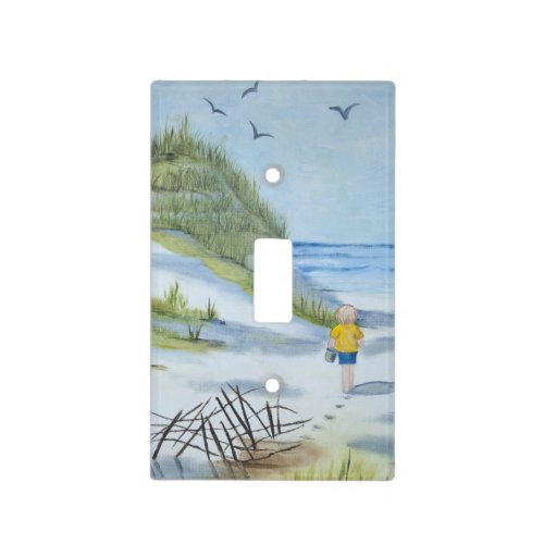 Beach watercolor light switch cover