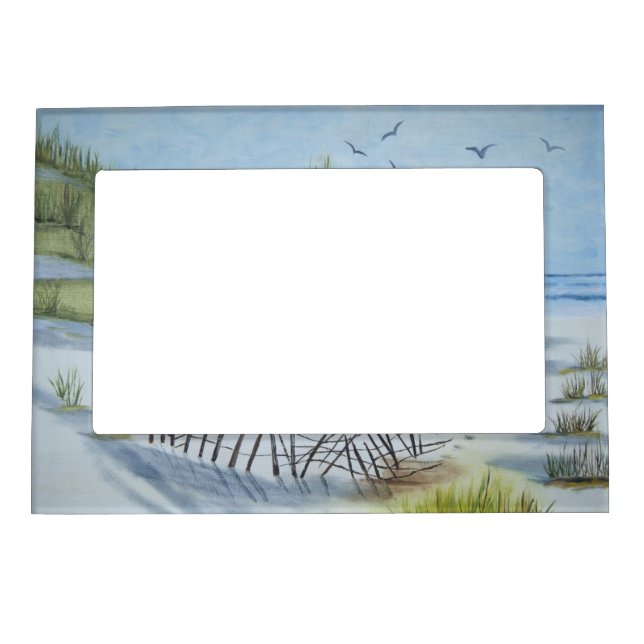 Beach watercolor magnetic photo frame (Front)