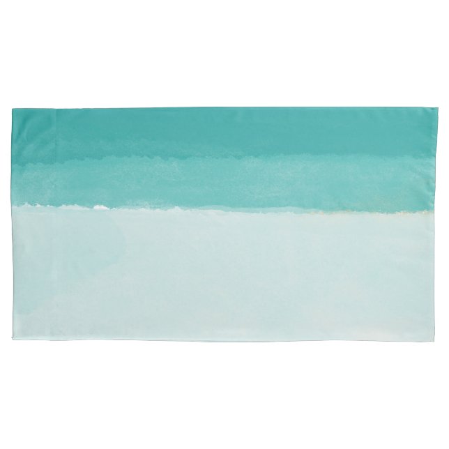 Beach Watercolor Pillow Case (Front)