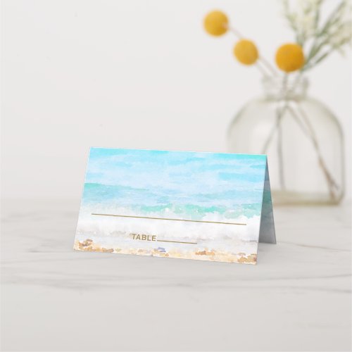 Beach Watercolor Place Card