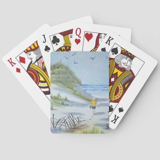 Beach watercolor poker cards (Back)