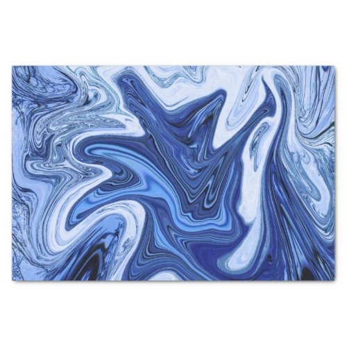 Beach watercolor swirls aqua blue white marble tissue paper