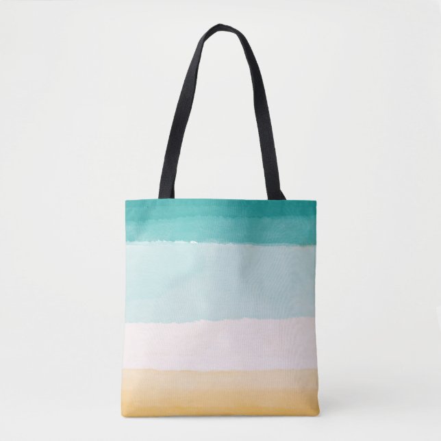 Beach Watercolor Tote Bag (Front)