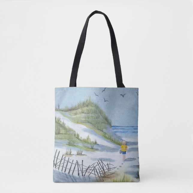 Beach watercolor tote bag (Front)
