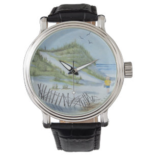 Beach watercolor watch