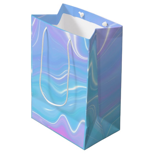 Beach Wave Girly Abstract Liquid Art Medium Gift Bag (Front Angled)