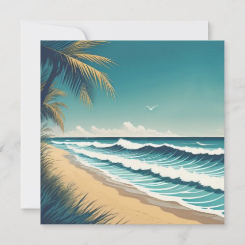 beach wave  holiday card