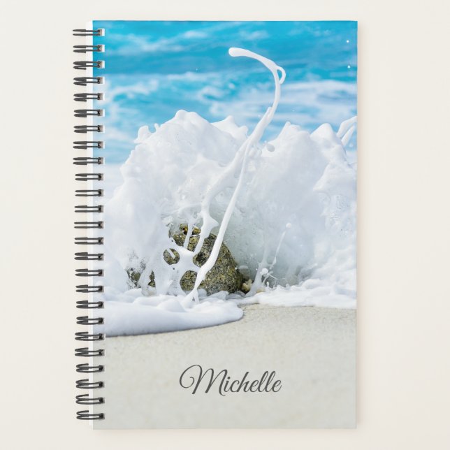 Beach Wave Splash Personalized Name Planner (Front)