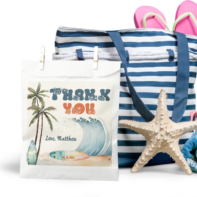 Beach Wave Surf Thank You Birthday Party Favor Bag (Creator Uploaded)