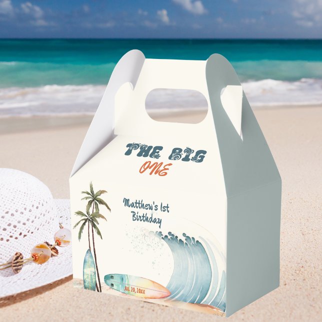 Beach Wave Surf The Big One Birthday Party Favor Boxes (Creator Uploaded)