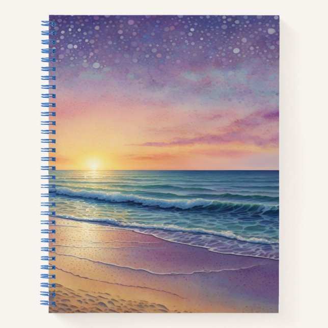 Beach Waves and Shore Art Notebook (Front)