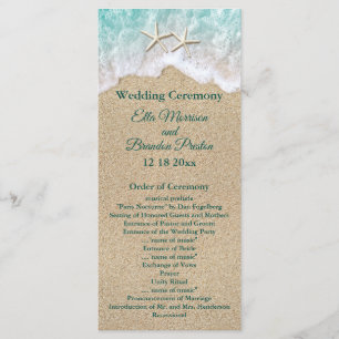 Beach Waves and Starfish Wedding Program