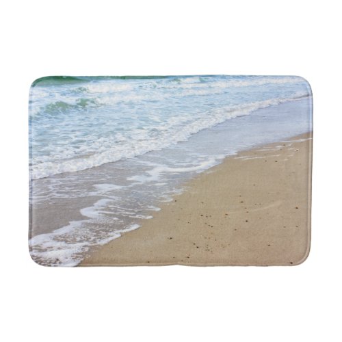 Beach waves bath mat