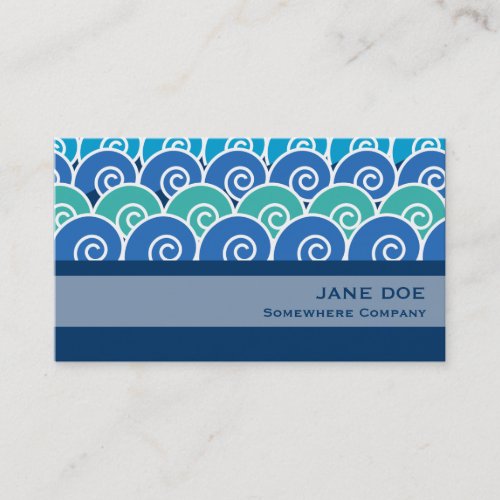 Beach Waves Blue Business Card