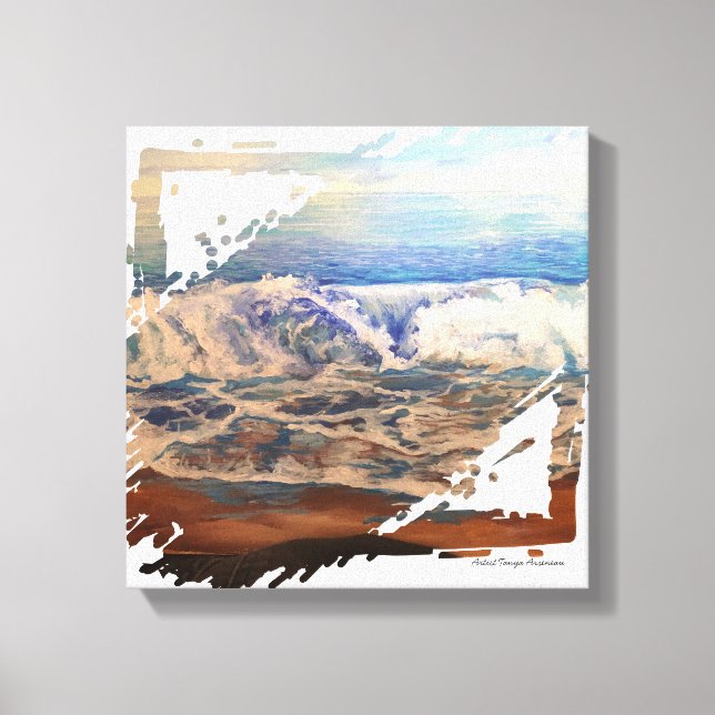 Beach Waves Blue  Canvas Print (Front)