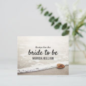 Beach Waves Bridal Shower Recipe Postcard (Standing Front)