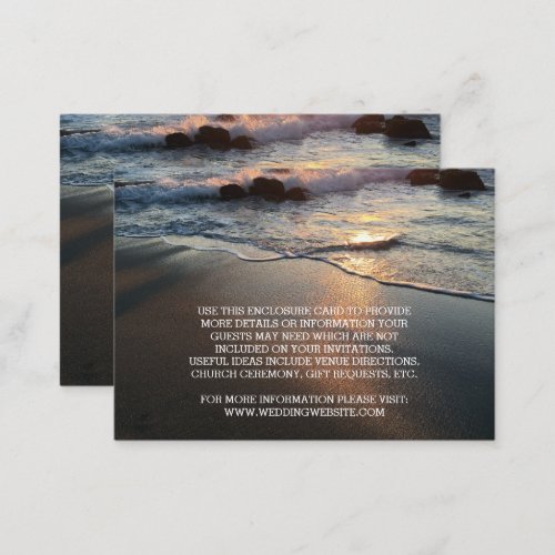 Beach Waves Coastal Destination Wedding Enclosure Card
