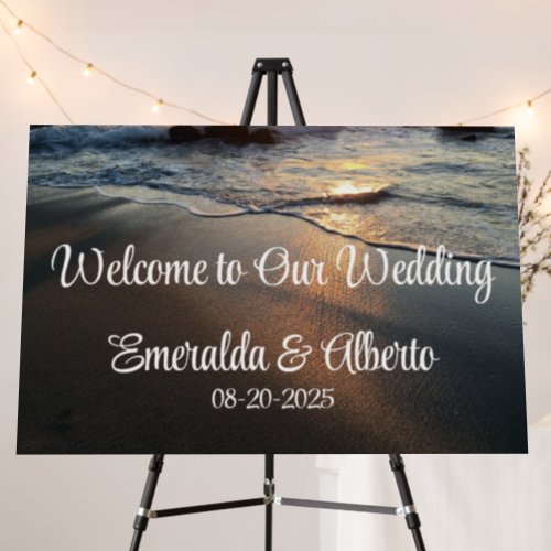 Beach Waves Coastal Destination Wedding Foam Board