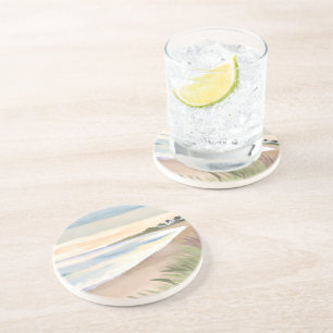 Beach Waves Coastal Ocean Watercolor Coaster