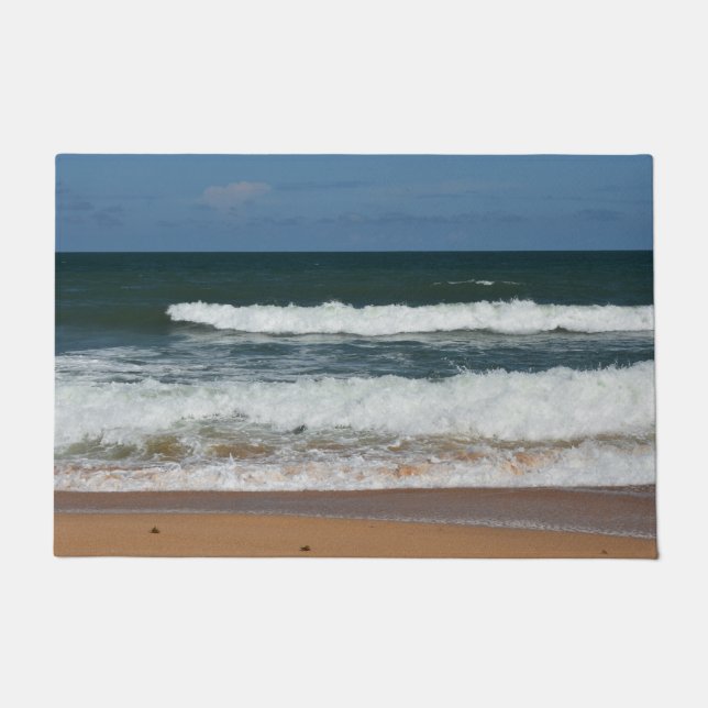 Beach Waves Crashing On Seashore Doormat (Front)