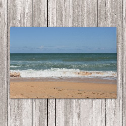 Beach Waves Crashing On Seashore Doormat