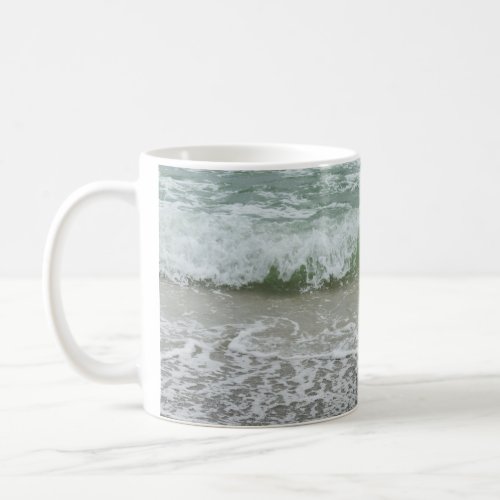 Beach Waves Crashing On Shoreline Coffee Mug