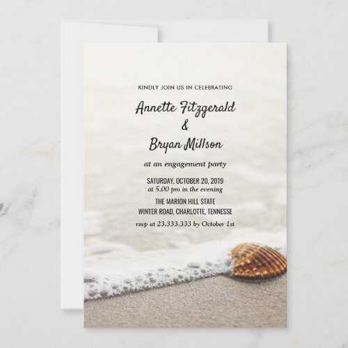 Beach Waves Engagement Party Invitation