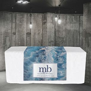 Beach Waves Logo Business Table Runner Banner Tapestry
