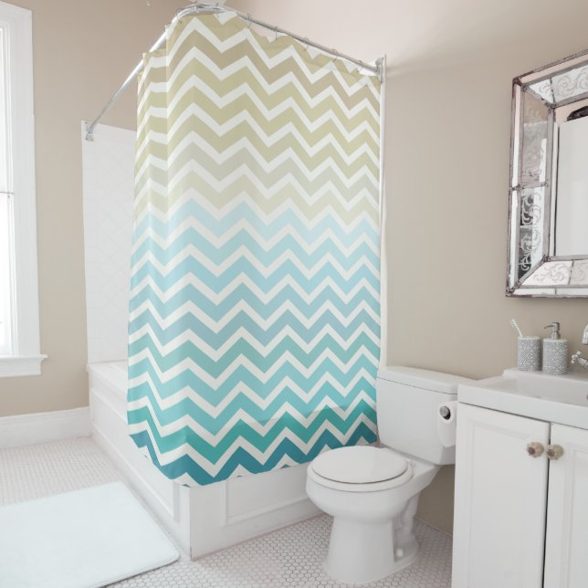 Beach Waves Ocean & Sand shower curtain (In Situ)