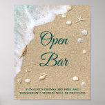 Beach Waves Open Bar Poster at Zazzle