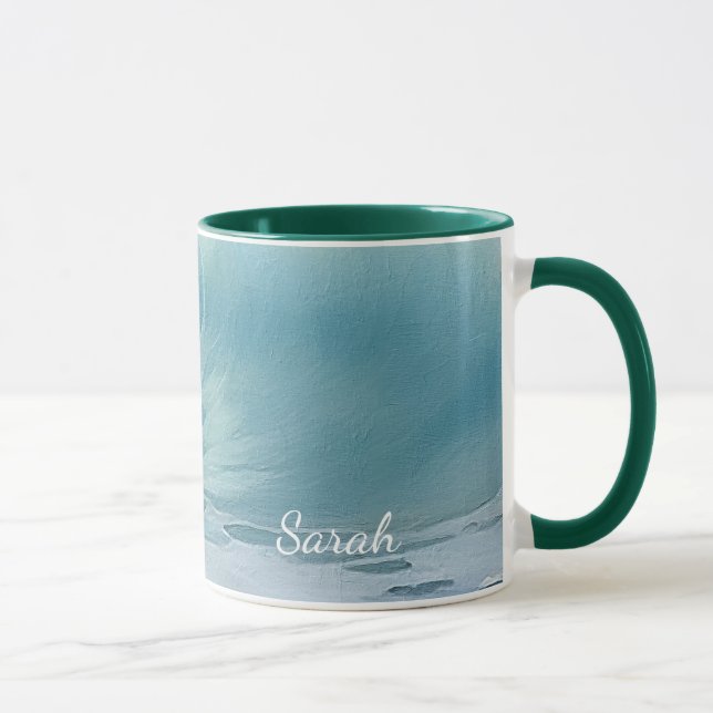 Beach Waves Painting Personalized  Mug (Right)