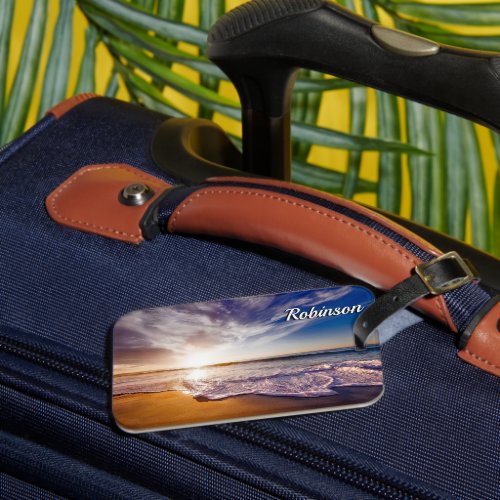 Beach Waves Personalized Luggage Tag