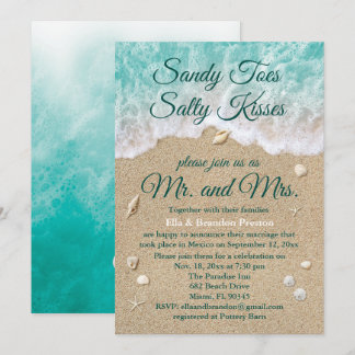 Beach Waves Post Wedding Reception Card