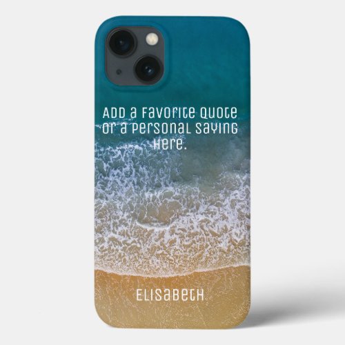 Beach Waves Sand Shore Personalize iPhone 13 Case