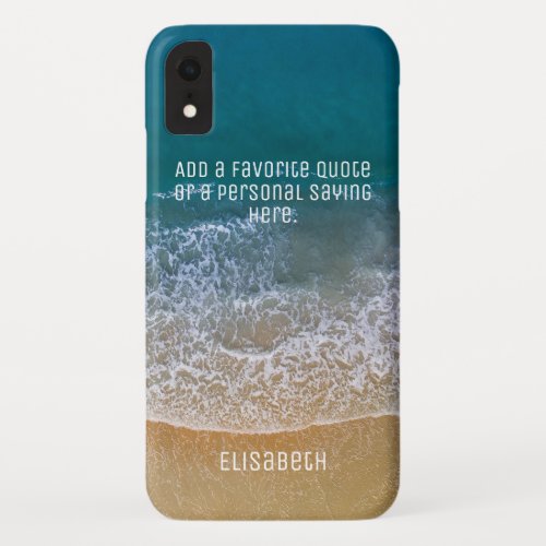 Beach Waves Sand Shore Personalize iPhone XR Case