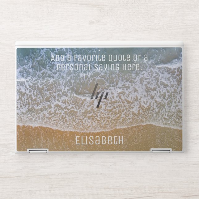 Beach Waves Sand Shore Personalize HP Laptop Skin (Front)