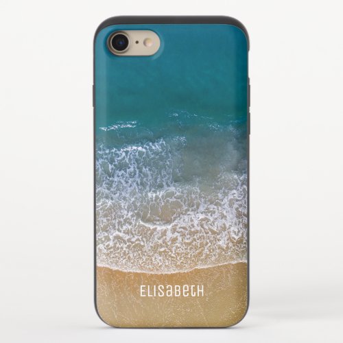 Beach Waves Sand Shore Personalize iPhone 87 Slider Case