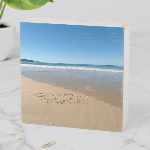 Beach Waves Sand Wooden Box Sign Wall Art