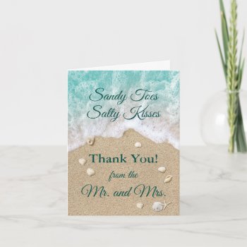 Beach Waves Sandy Toes Photo Thank You Card by prettyfancyinvites at Zazzle