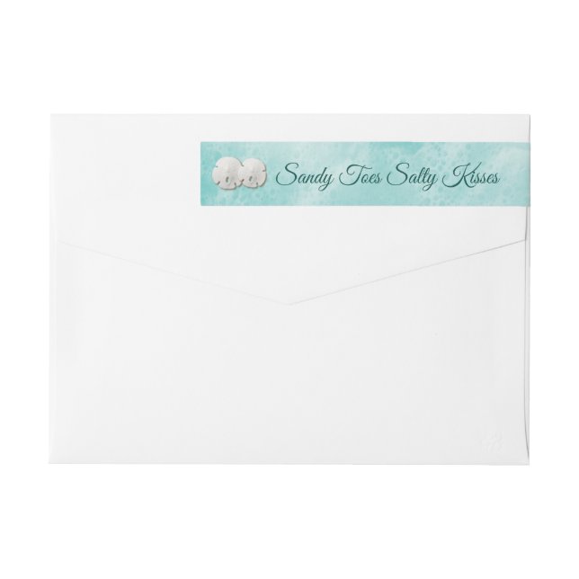 Beach Waves Sandy Toes Salty Kisses Address Label (Back)