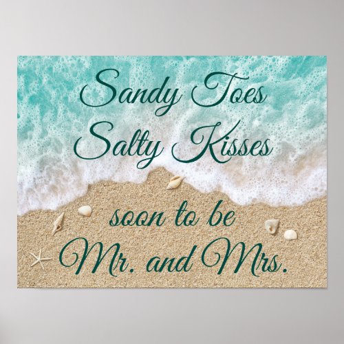 Beach Waves Sandy Toes Salty Kisses Poster